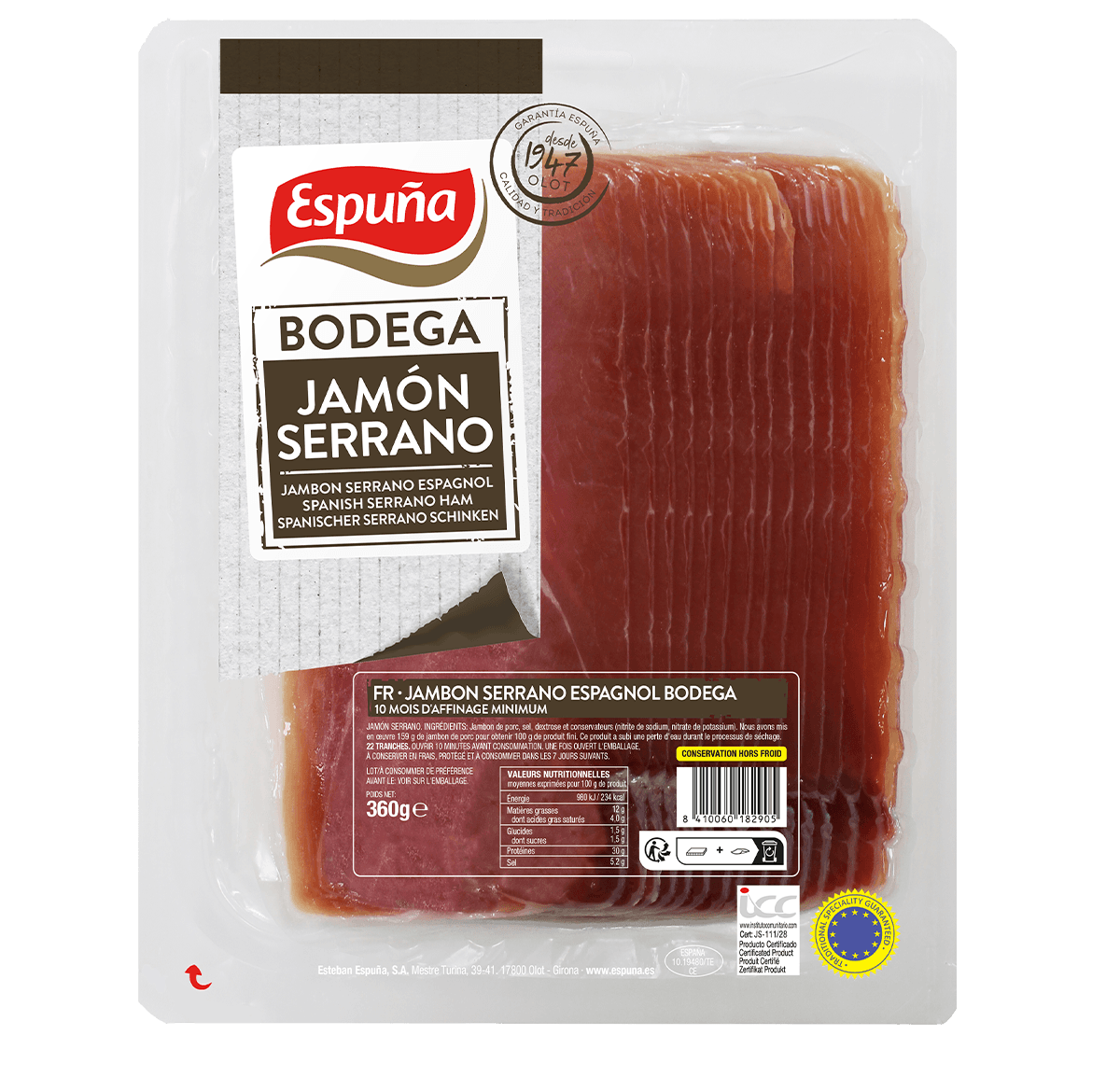 Jambon serrano espagnol 360g