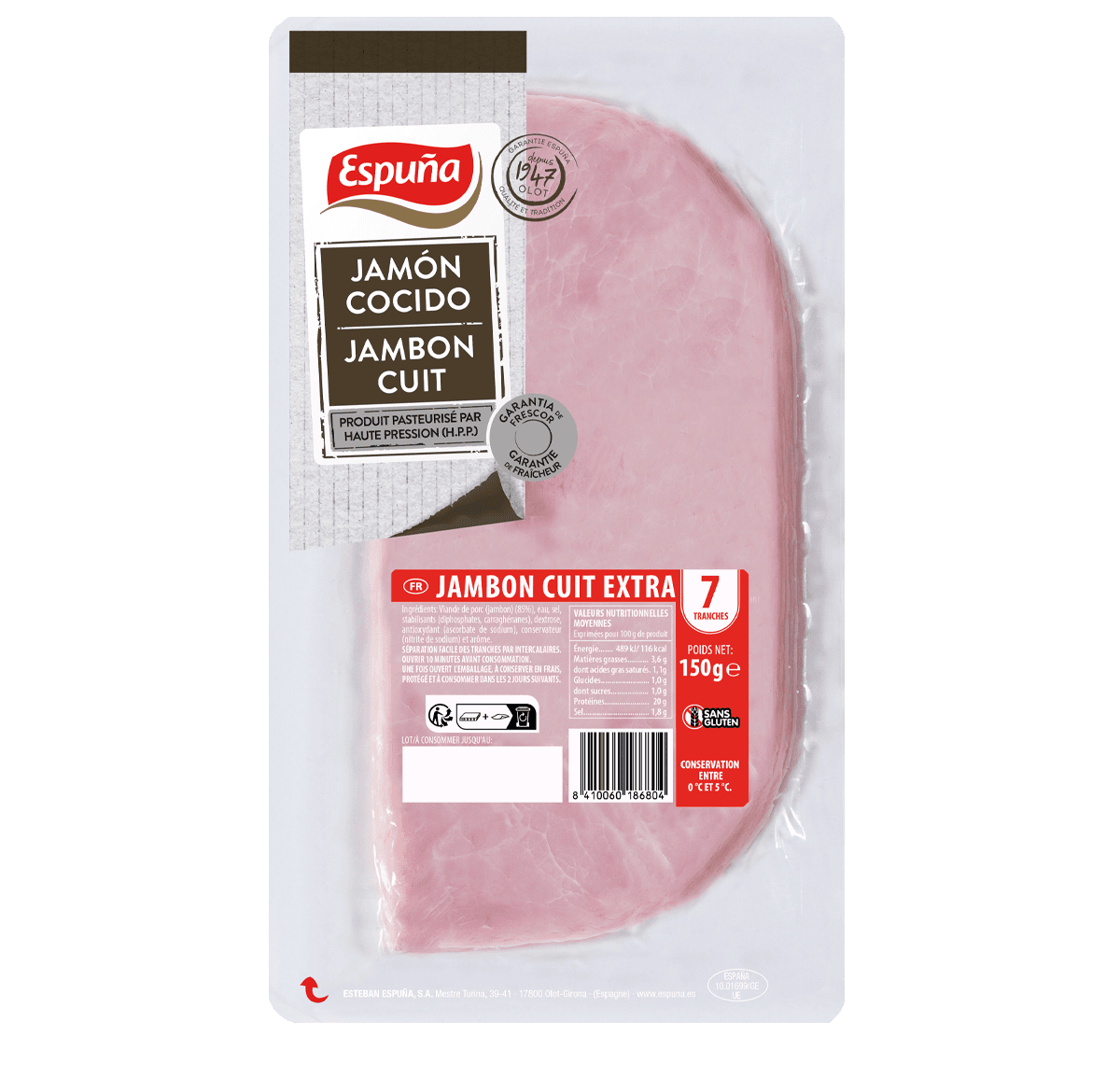 Jambon cuit extra 150g