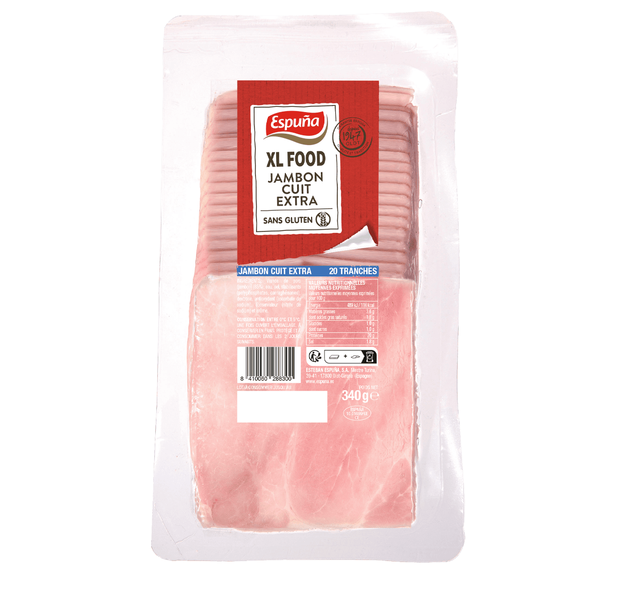 Jambon cuit 11x11 340g