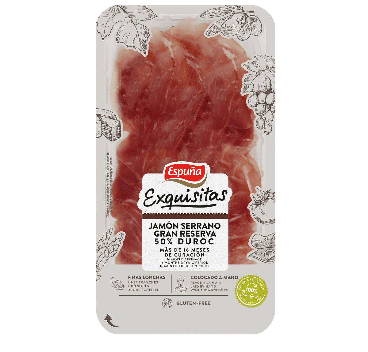 Jambon serrano 50% duroc gran reserva 80g (16 mois)