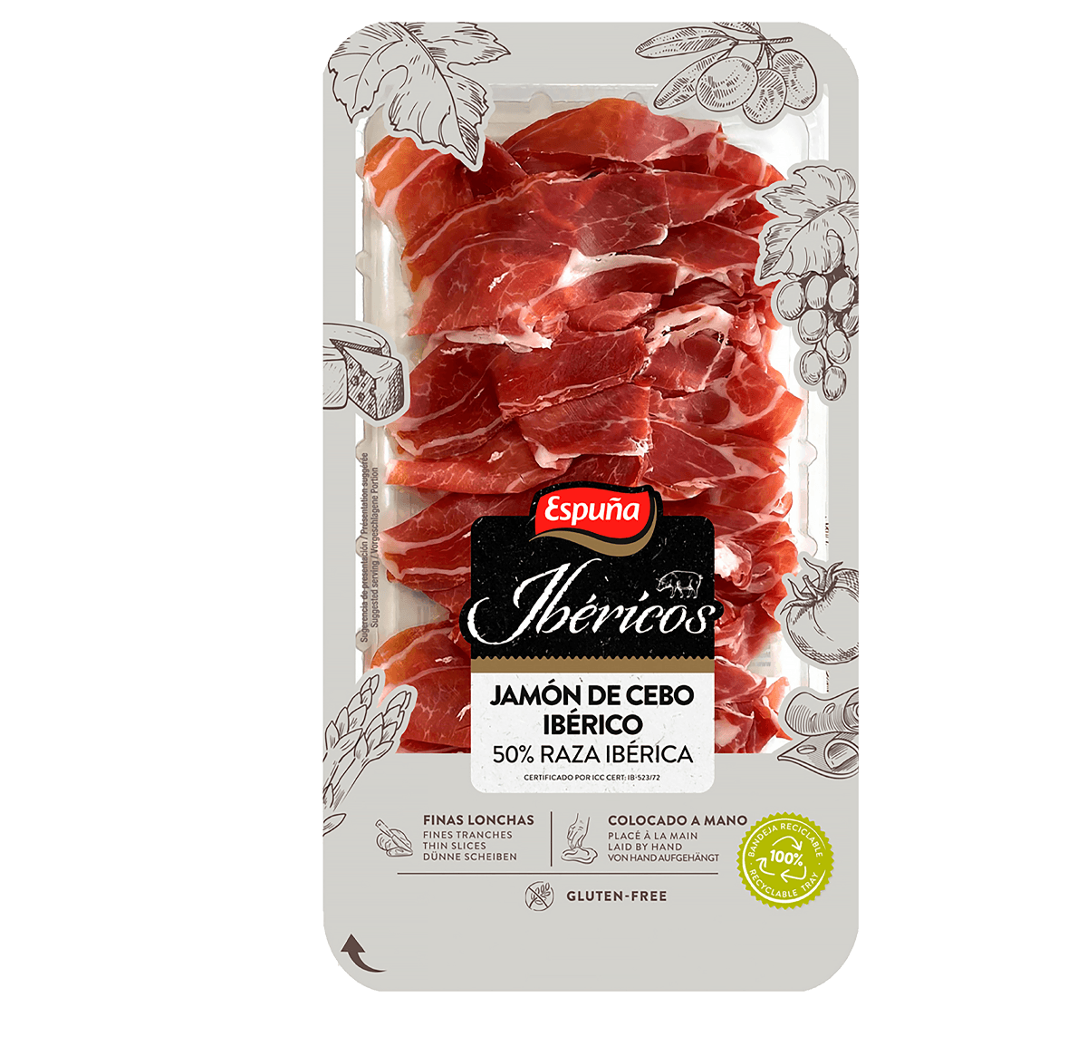 Jamón de cebo ibérico fines tranches 80g